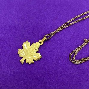 925 Gold Plated Maple Leaf Necklace